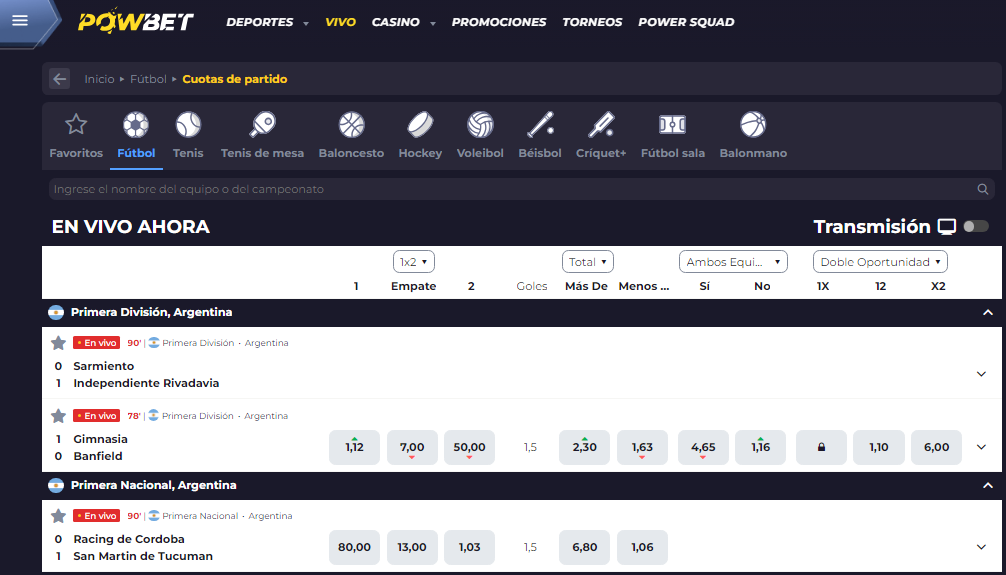 Apuestas en Vivo